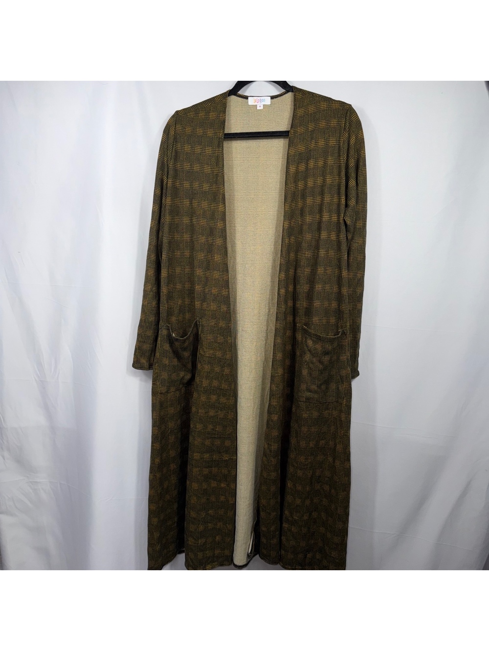 LuLaRoe Sarah M Plaid Long Duster Cardigan NWT